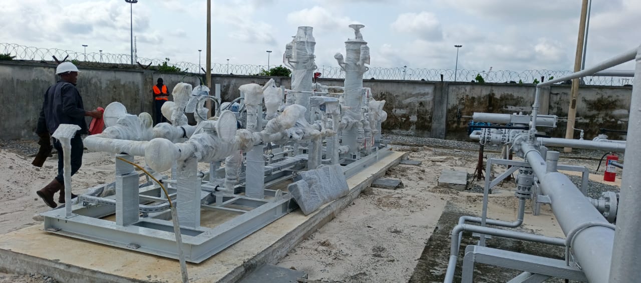 Kortch team installing a metering skid at NPA, Warri, Delta State